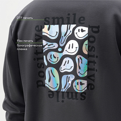 Толстовка на молнии Астин (Astin) антрацит, размер L