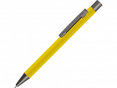 Ручка металлическая шариковая Straight Gum soft-touch с зеркальной гравировкой (Желтый)