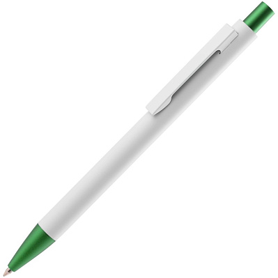 Ручка шариковая Chromatic White, белая с зеленым (Зеленый)