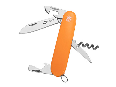 Нож перочинный, 90 мм, 10 функций (Оранжевый, серебристый)