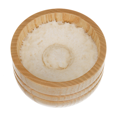 Крем для бритья Mondial "MANDORLA" с ароматом миндаля, деревянная чаша, 140 мл