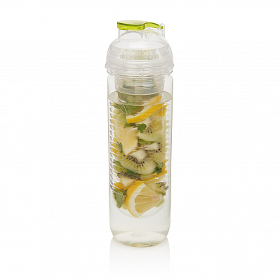 Бутылка для воды с контейнером для фруктов, 500 мл (Зеленый)