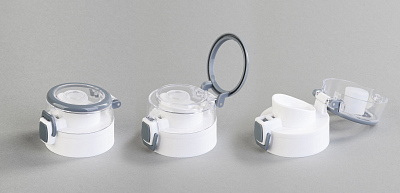 Бутылка для воды "Vita" 600 мл, серый с белым