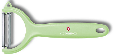 Нож для чистки томатов и киви VICTORINOX, двусторонее зубчатое лезвие, салатовая рукоять (Салатовый)