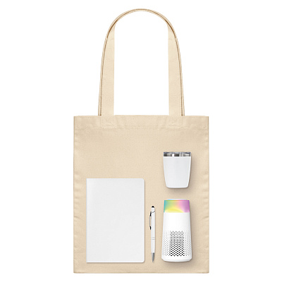Подарочный набор Велком Пак Гэлакси (Welcome Pack Galaxy)   (термокружка, очиститель воздуха, ежедневник, ручка, шоппер) (Белый)
