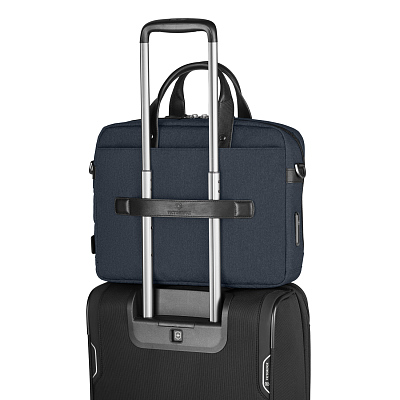 Портфель VICTORINOX Architecture Urban2 Briefcase 15'', синий, полиэстер/кожа, 42x13x31 см, 16 л