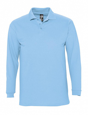 Рубашка поло мужская с длинным рукавом Winter II 210 голубая (Голубой)
