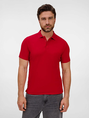 Рубашка поло унисекс Tervise, белая (Красный)