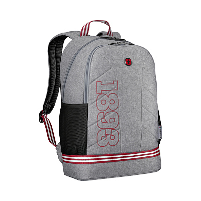 Рюкзак WENGER Collegiate Quadma 16”, серый, 100% полиэстер, 33х17х43 см, 22 л