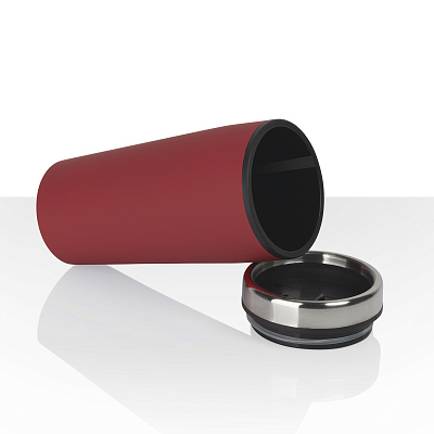 Термостакан "Европа", покрытие soft touch, 0,5 л., синий, красный