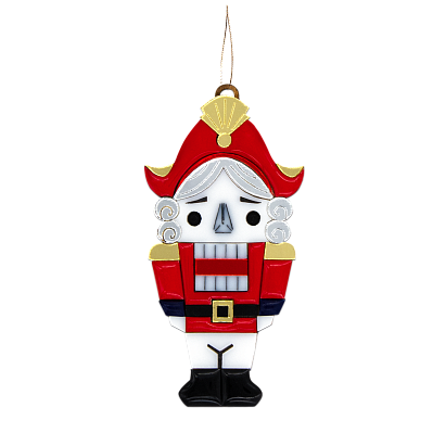 Ёлочная игрушка Щелкунчик (белый с красным) (Белый с красным)