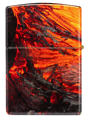 Зажигалка ZIPPO Lava Flow с покрытием 540 Tumbled Brass, латунь/сталь, оранжевая, 38x13x57 мм