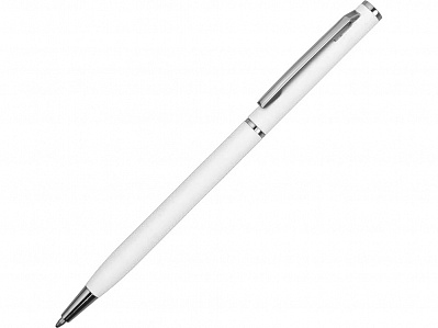 Ручка металлическая шариковая Атриум софт-тач (Белый/серебристый)