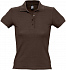 Рубашка поло женская People 210, шоколадно-коричневая - Фото 1