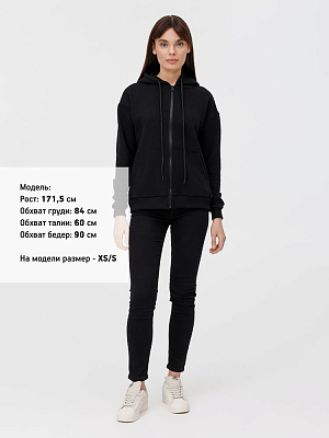 Толстовка унисекс оверсайз на молнии Zippy Terry, черная