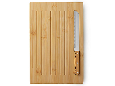 Разделочная доска из бамбука Круста с хлебным ножом