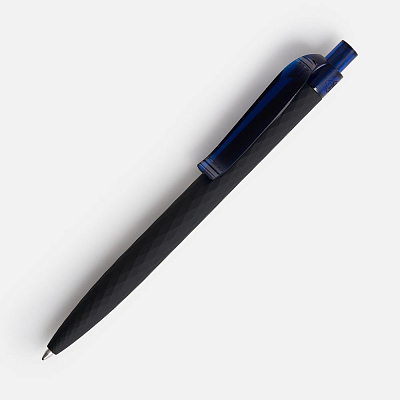 Ручка шариковая Prodir QS01 PRT-T Soft Touch, черная с синим (Синий)