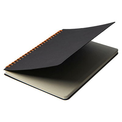 Блокнот на двойной пружине HELIX, 143 х 205 мм, черный с оранжевым, блок в линейку