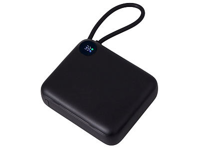 Внешний аккумулятор со встроенным кабелем Liri, QC/PD, 10000 мАч (Чёрный)