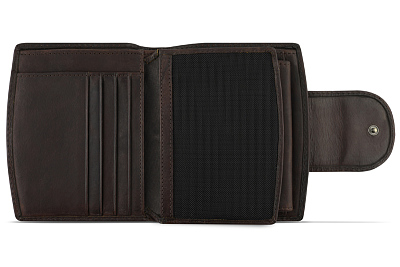 Бумажник KLONDIKE RUSH «Jenny», натуральная кожа в темно-коричневом цвете, 11 х 12,5 х 2,5 см