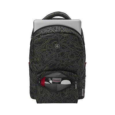 Рюкзак WENGER 16'', черный с рисунком, полиэстер, 36 x 25 x 45 см, 22 л
