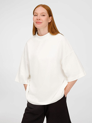 Футболка оверсайз унисекс T9, молочно-белая