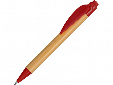 Ручка шариковая Листок (Светло-коричневый/красный)