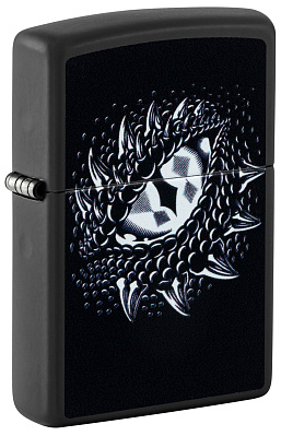 Зажигалка ZIPPO Dragon Eye с покрытием Black Light, латунь/сталь, черная,матовая 38x13x57 мм (Черный)