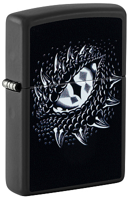 Зажигалка ZIPPO Dragon Eye с покрытием Black Light, латунь/сталь, черная,матовая 38x13x57 мм