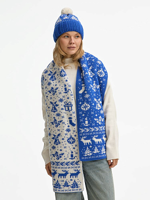 Шапка Holidale, синяя с молочным