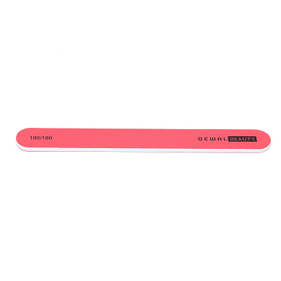 Пилка Dewal Beauty для ногтей, прямая красная 1,9х17,8 см, 180/180 грит