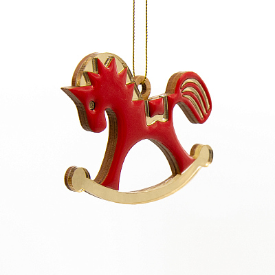 Ёлочная игрушка Лошадка (красный)