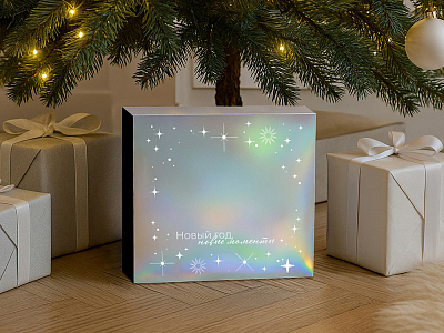 Подарочная коробка с голографическим шубером Aurora, L