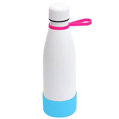 Термобутылка герметичная вакуумная Olivia To Go  (Белый/розовый/бирюзовый)