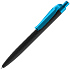 Ручка шариковая Prodir QS01 PRT-P Soft Touch, черная с голубым - Фото 1