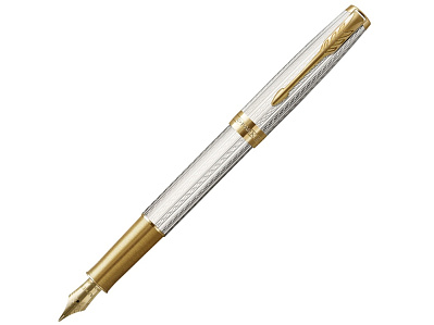 Перьевая ручка Parker Sonnet, F (Серебристый, золотистый)