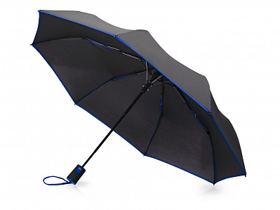 Зонт складной Motley с цветными спицами (Черный/синий)