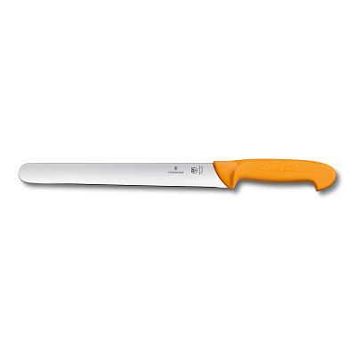 Нож для резания ломтиками VICTORINOX Swibo, лезвие с закруглённым кончиком, 25 см, жёлтый (Желтый)