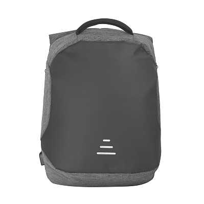 Рюкзак "Holiday" с USB разъемом и защитой от кражи  (Серый с черным)