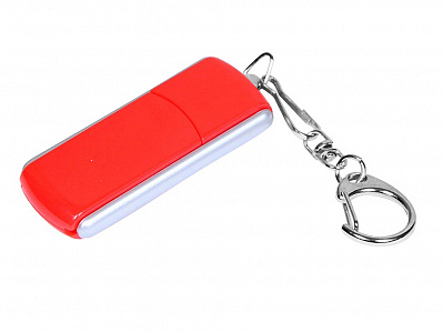 USB 2.0- флешка промо на 64 Гб с прямоугольной формы с выдвижным механизмом (Красный/серебристый)