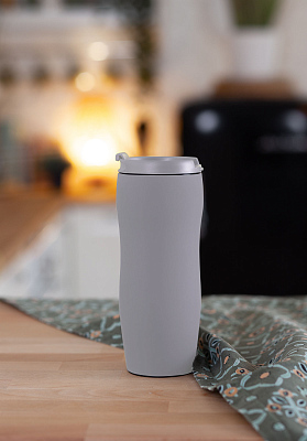 Термостакан "Монтана" 400 мл, покрытие soft touch, серый