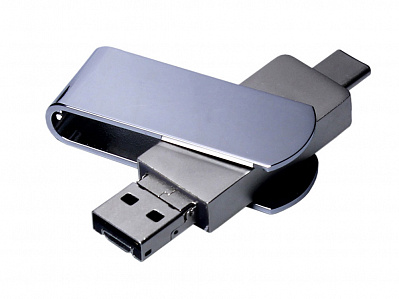 USB 2.0-флешка на 32 Гб 3-в-1 с разъемами Micro USB и USB-C (Серебристый)