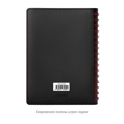 Ежедневник Виста (Vista) недатированный, черный/красный