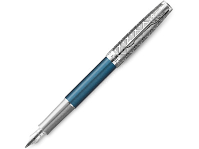 Перьевая ручка Parker Sonnet, F (Голубой, серебристый)