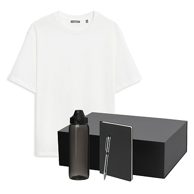 Набор с одеждой RUST NEO (футболка, бутылка, ежедневник, ручка), белый/черный, M/L (Черный, белый)