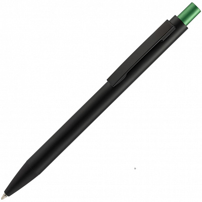 Ручка шариковая Chromatic, черная с зеленым (Зеленый)