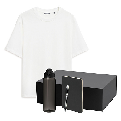 Набор с одеждой RUST NEO (футболка, бутылка, ежедневник, ручка), белый/черный, M/L (Черный, белый)