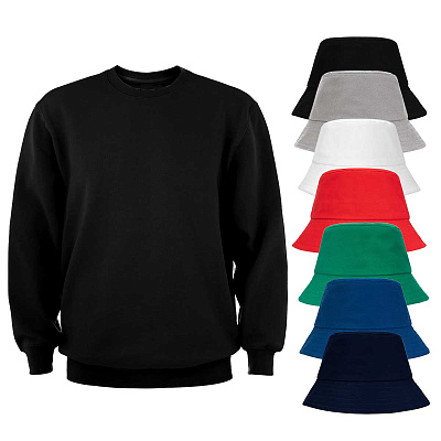 Комплект - свитшот + панама на выбор, арт.285120 (Чёрный)