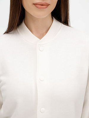 Бомбер унисекс Nuppu, молочно-белый