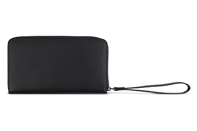 Кошелёк женский BUGATTI Daphne с ключницей, чёрный цвет, воловья кожа/полиэстер, 19х3х11 см